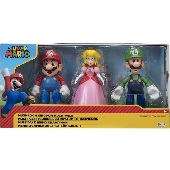 JAKKS Nintendo Super Mario Brothers Collection 3 pack w/ Mario Peach Luigi - Picture 1 of 3